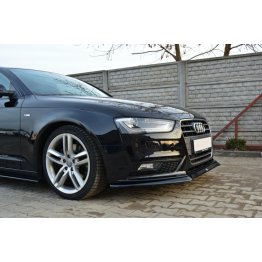 Накладка сплиттер на передний бампер на Audi A4 B8 рестайл